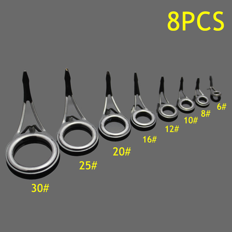 Fishing Rod Guide Replacement - 8개입 낚싯대 가이드 링, 마찰 방지