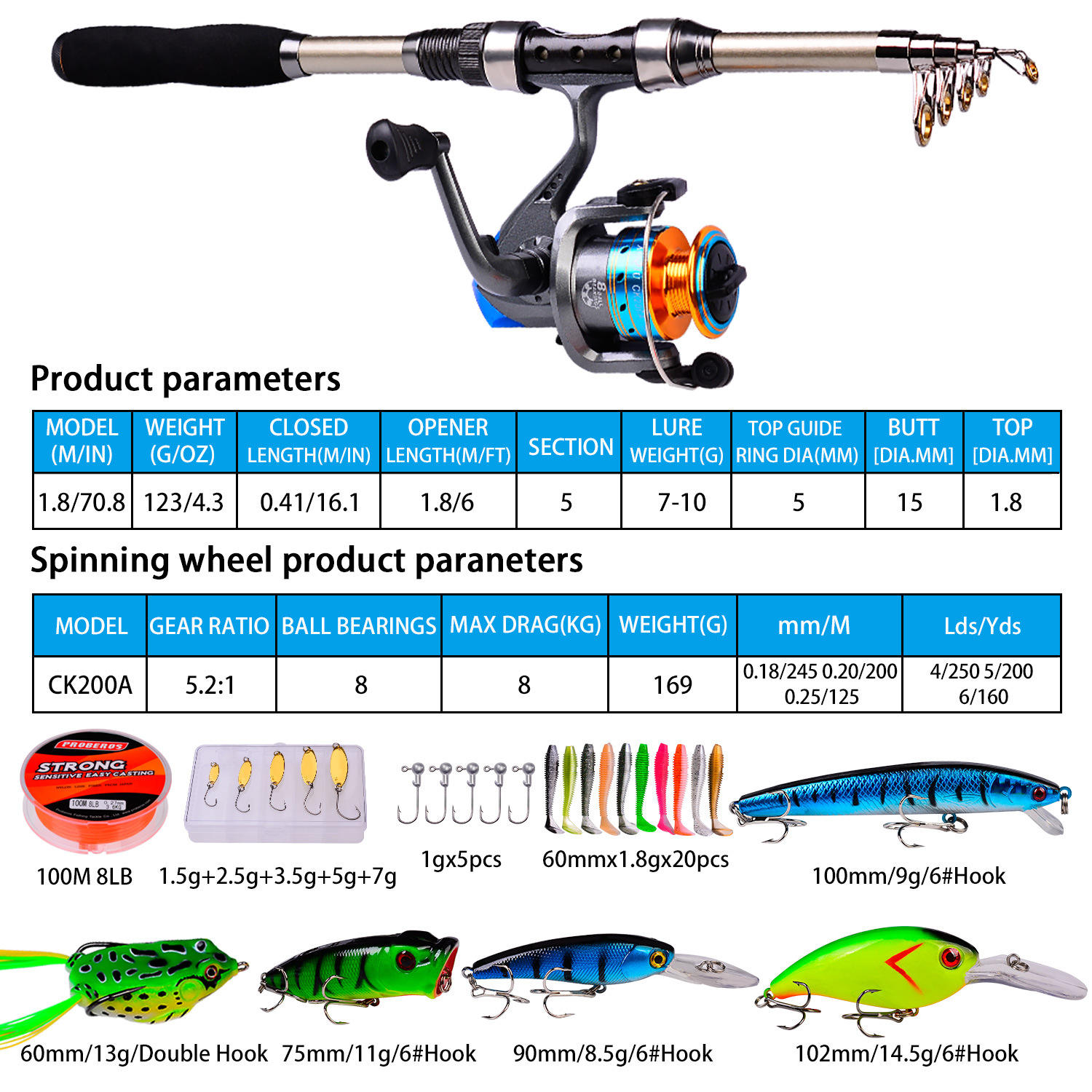 낚싯대와 릴 콤보 카본 파이버 텔레스코픽 낚싯대 릴과  - Fishing Rod Telescopic 리뷰 및 가격